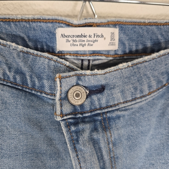 Abercrombie & Fitch 90s‎ Slim Straight Ultra High Rise Jeans Plus Size 35/20R - Picture 7 of 11